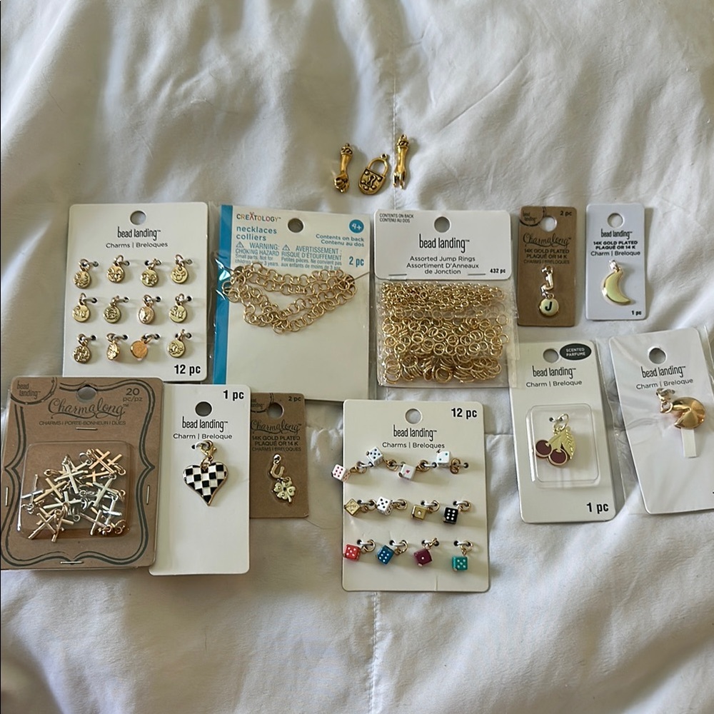 🎲 Bead Landing & Charmalong Jewelry-Making Lot - Charms, Chains & Findings